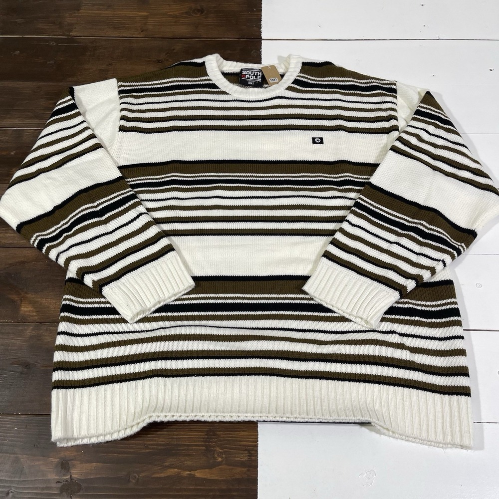 Vintage Y2K Southpole Knit Stripe Sweater Mens Size XL Oversize Baggy